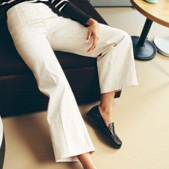 NWT SPANX Stretch Twill Wide Leg Pant in Parchment L Tall - Picture 1 of 9